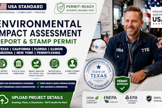 do environmental impact assessment report and stamp permit in texas, california