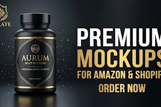 create amazon product mockup, ecommerce product images, bottle packaging mockup