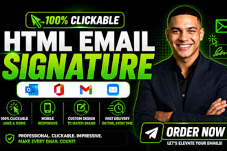design responsive clickable HTML email signature for gmail outlook etc