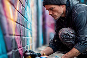 create premium graffiti character and street art design