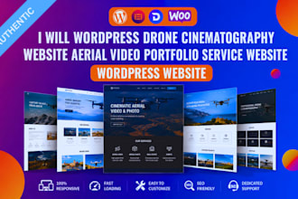 wordpress drone cinematography website aerial video portfolio service website