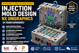 design injection mold parts and tooling in nx unigraphics
