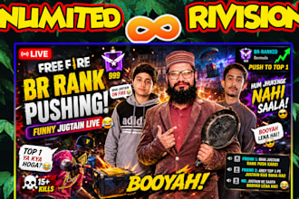 do gaming thumbnail design with unlimited revisions