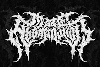 design raw black metal logo for bands