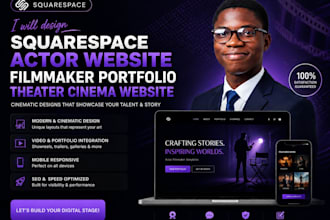 design squarespace actor website filmmaker portfolio theater cinema website