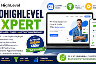 build gohighlevel landing page funnel and automation workflow