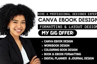 design canva ebook workbooks ebook formatting  book layout and journal design