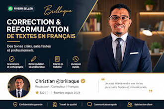 professionally correct and edit your french text