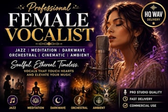 be your female vocalist dixieland, darkwave, jazz vocals, orchestral, meditation