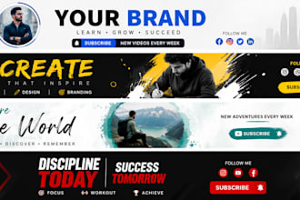 design professional youtube logo and banner