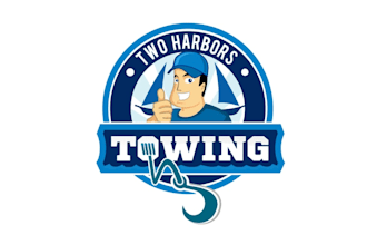 design mascot two harbors towing brand logo