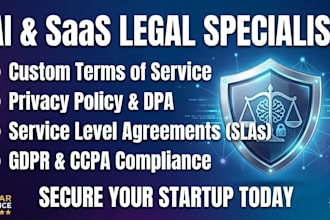 draft ai startup terms of services saas contracts and slas