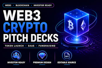 create web3 blockchain presentation design crypto saas pitch token launch decks