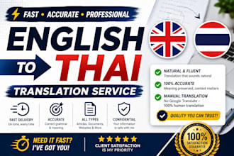 professionally translate english to thai