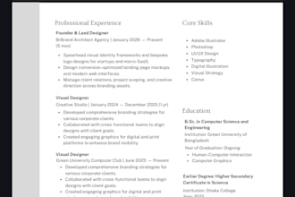 do CV for you with minimal amount