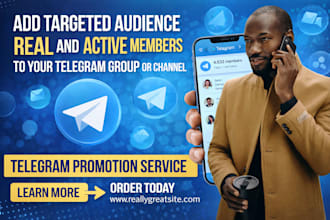 add targeted audience, real and active members to your telegram group or channel