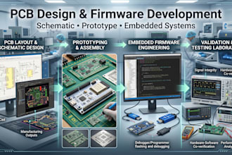 provide schematic design prototype pcb and firmware development
