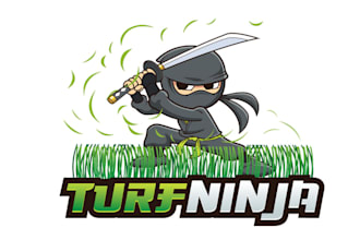 design awesome cartoon turf ninja brand logo