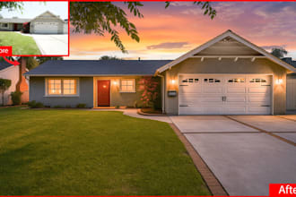 do sky replacement for real estate photos in 4 hours