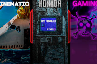 create cinematic horror gaming thumbnails