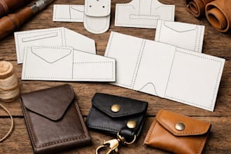 design templates for wallets, key chains and watch straps