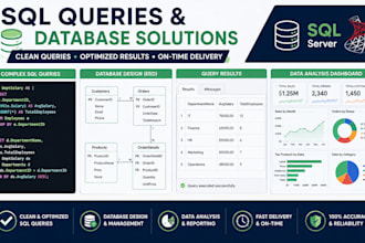 write sql queries and database solutions