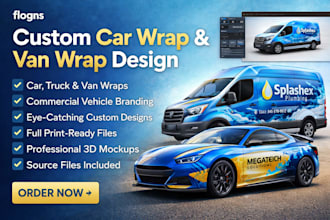 design custom car wrap, van wrap and vehicle vinyl graphics