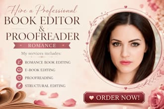 proofread and edit your romance fiction novel, romance book edit and proofread
