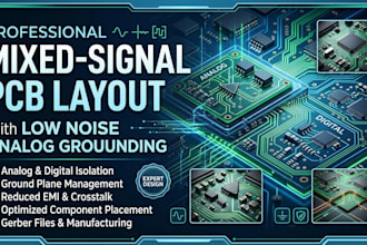 design mixed signal pcb layout with low noise analog grounding