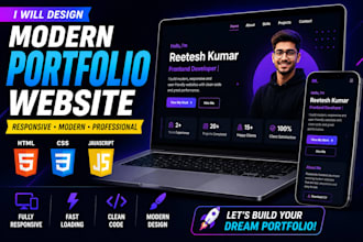 design a modern responsive portfolio website