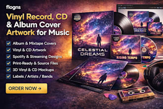 design vinyl record, cd and album cover artwork for music