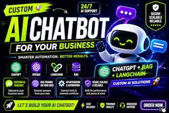 build custom ai chatbot with chatgpt, rag, langchain for business