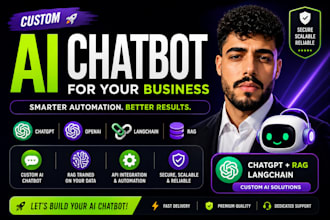build custom ai chatbot with chatgpt, rag, langchain for business