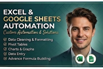 do excel data cleaning, formatting, pivot tables and charts based on requirement