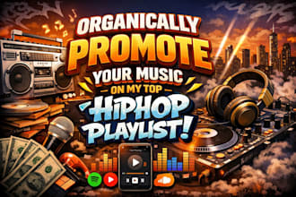 organically promote your music on my top hiphop playlist