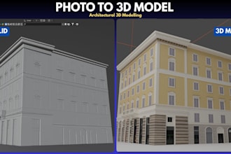 design full 3d arcitectural modeling built from scratch