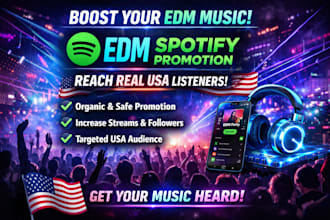 do organic promotion for you edm music to reach real USA spotify listeners