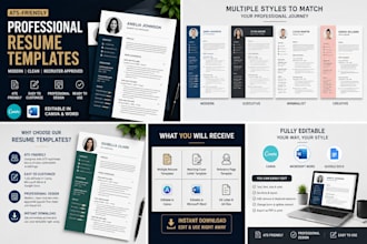create ats friendly professional CV or resume templates