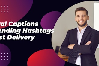 write viral captions and hashtags for social media