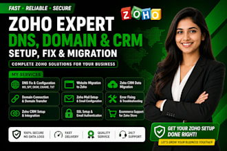 setup crm zoho one expert,salesforce, zoho email campaign