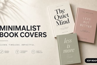 design a minimalist book cover and ebook cover for KDP