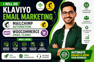 do klaviyo email marketing, mailchimp automation, woocommerce email flows