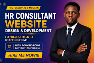 build HR consultant website for recruitment and staffing firms with booking form