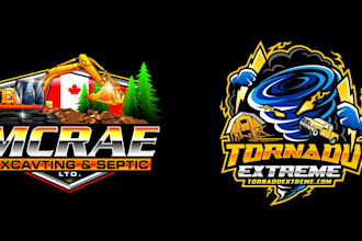 do original pleasant lovely tornado and excavting logo in my style