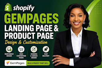 design shopify gempages landing page and product page