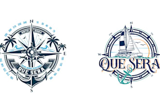 create high quality graceful compass logo for your business