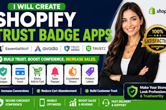 setup trust badge apps essentialwolf, avada, trust  hero, and trustz