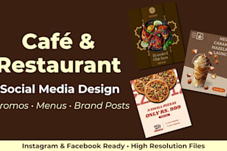 design cafe and restaurant social media posts