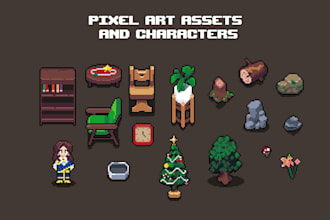 create pixel art assets, characters and animations