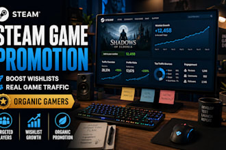 steam game promotion, boost steam wishlists, game traffic, video game promotion